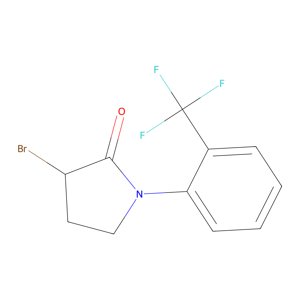 3-Bromo-1-(2-(trifluoromethyl)phenyl)pyrrolidin-2-one molecular structure, CAS 1412417-17-4