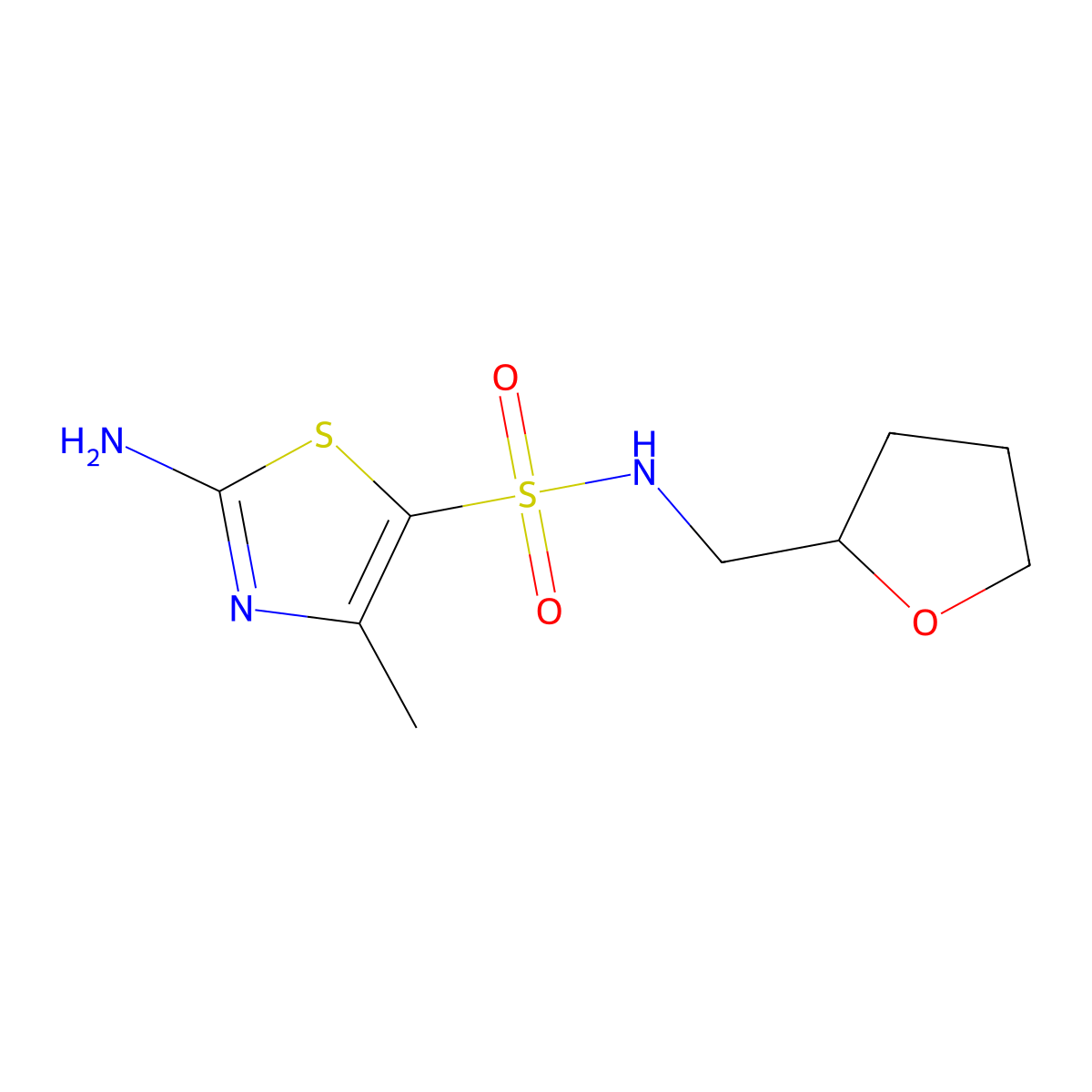 2-Amino-4-methyl-N-((tetrahydrofuran-2-yl)methyl)thiazole-5-sulfonamide molecular structure, CAS 1412435-15-4