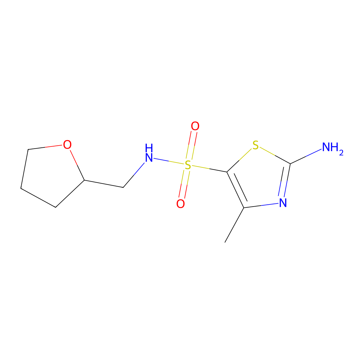 2-Amino-4-methyl-N-((tetrahydrofuran-2-yl)methyl)thiazole-5-sulfonamide molecular structure, CAS 1412435-15-4