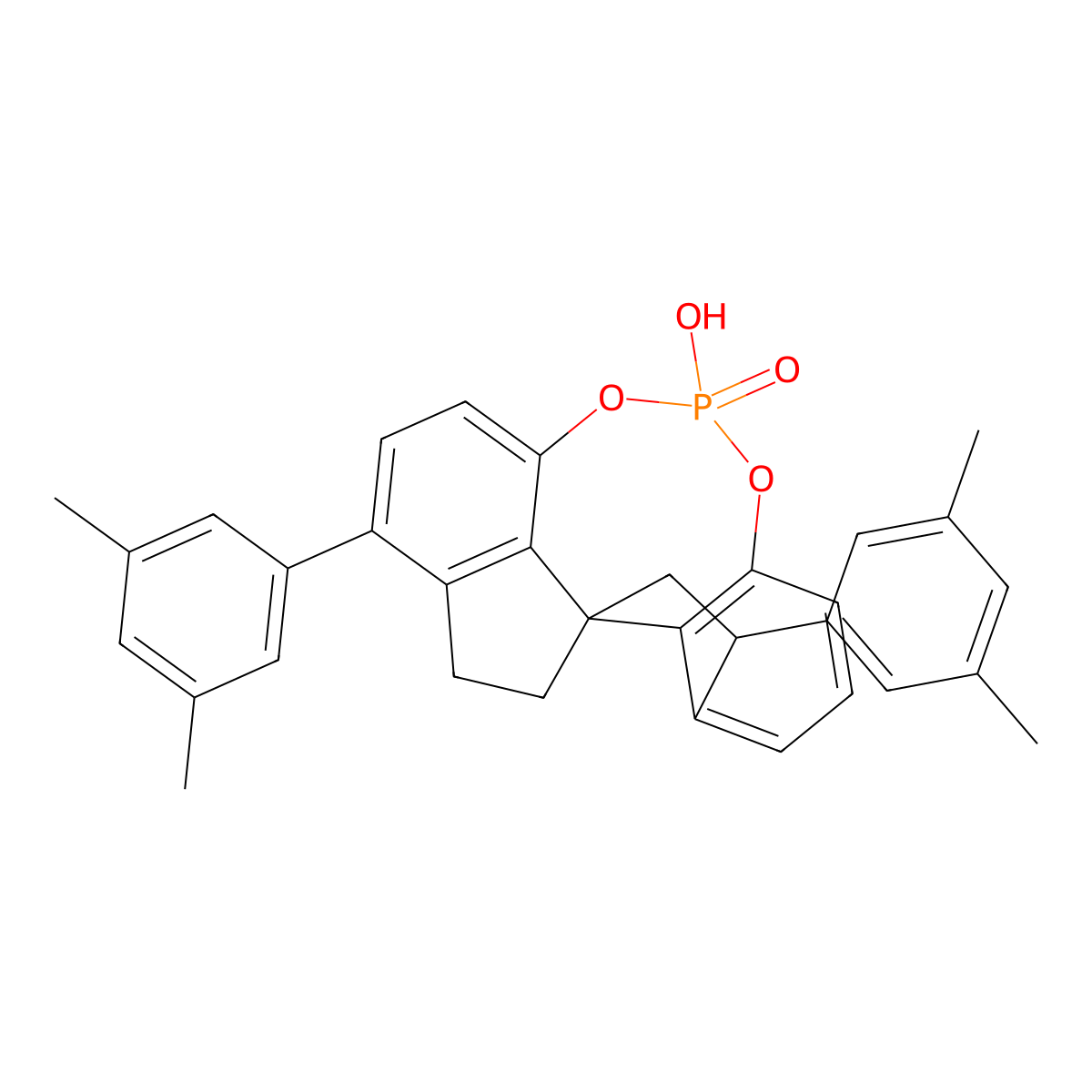 (11aS)-3,7-Bis(3,5-dimethylphenyl)-10,11,12,13-tetrahydro-5-hydroxy-diindeno[7,1-de:1',7'-fg][1,3,2]dioxaphosphocin-5-oxide molecular structure, CAS 1412439-82-7