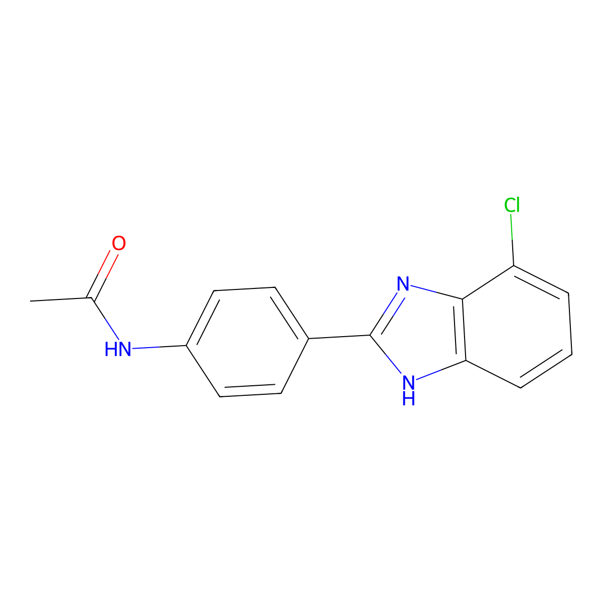 N-(4-(4-chloro-1H-benzo[d]imidazol-2-yl)phenyl)acetamide molecular structure, CAS 141245-81-0