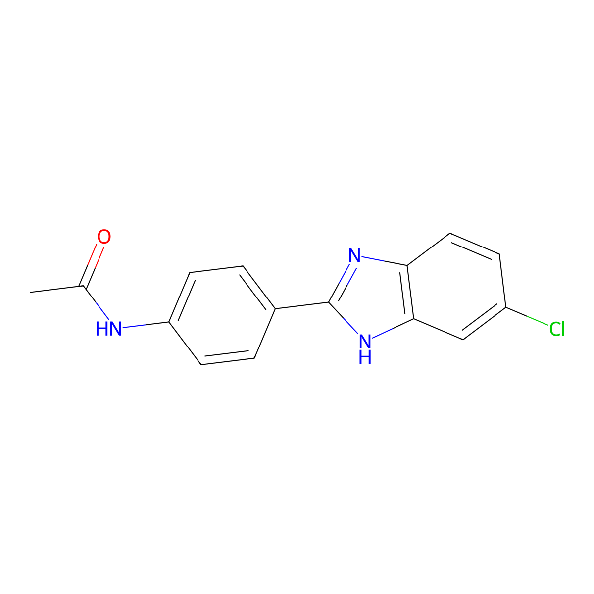 N-[4-(6-chloro-1H-benzimidazol-2-yl)phenyl]acetamide molecular structure, CAS 141245-82-1