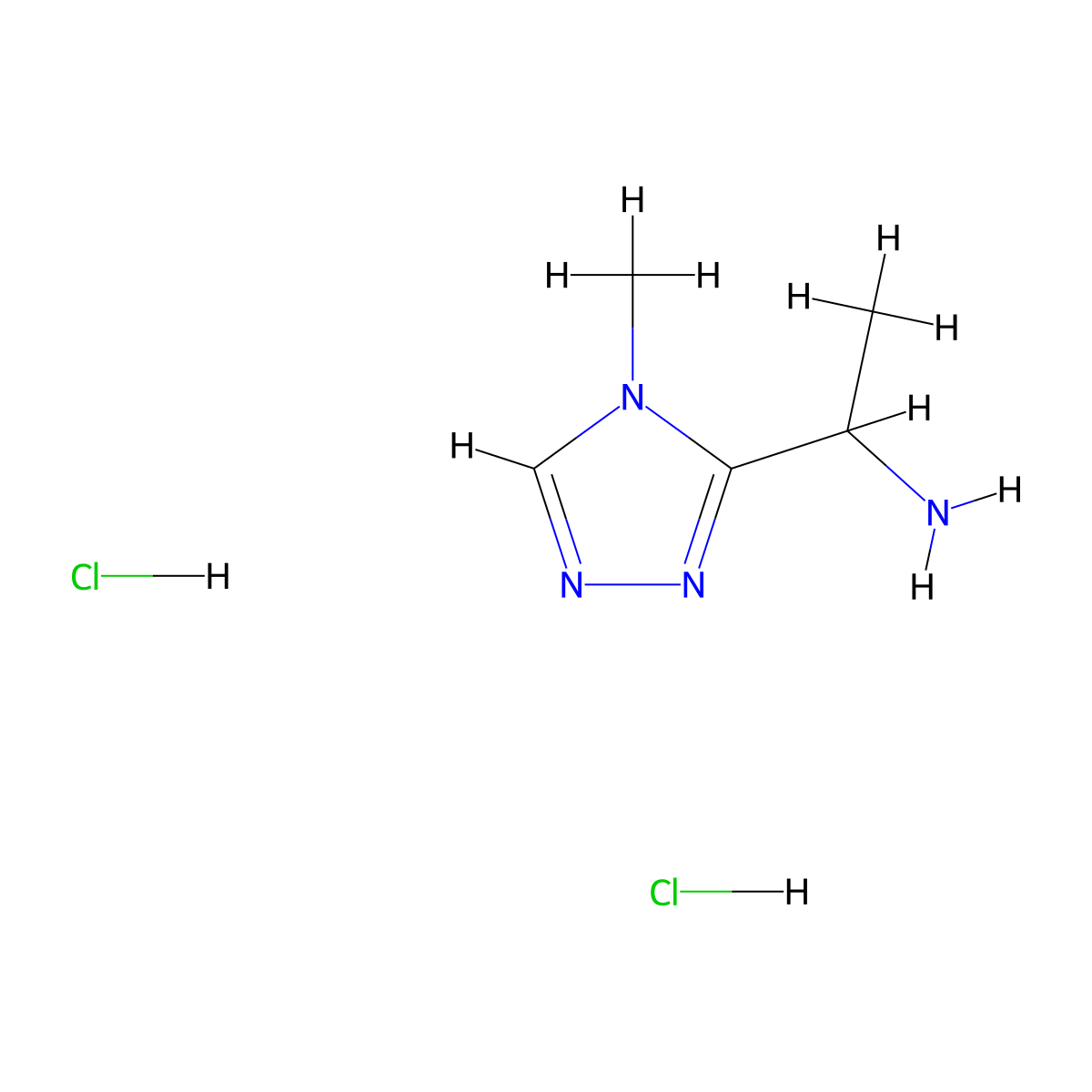 1-(4-methyl-4H-1,2,4-triazol-3-yl)ethanamine dihydrochloride molecular structure, CAS 1412452-11-9