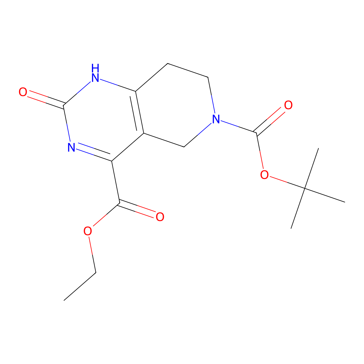 6-Tert-butyl 4-ethyl 2-hydroxy-7,8-dihydropyrido[4,3-D]pyrimidine-4,6(5H)-dicarboxylate molecular structure, CAS 1412452-82-4