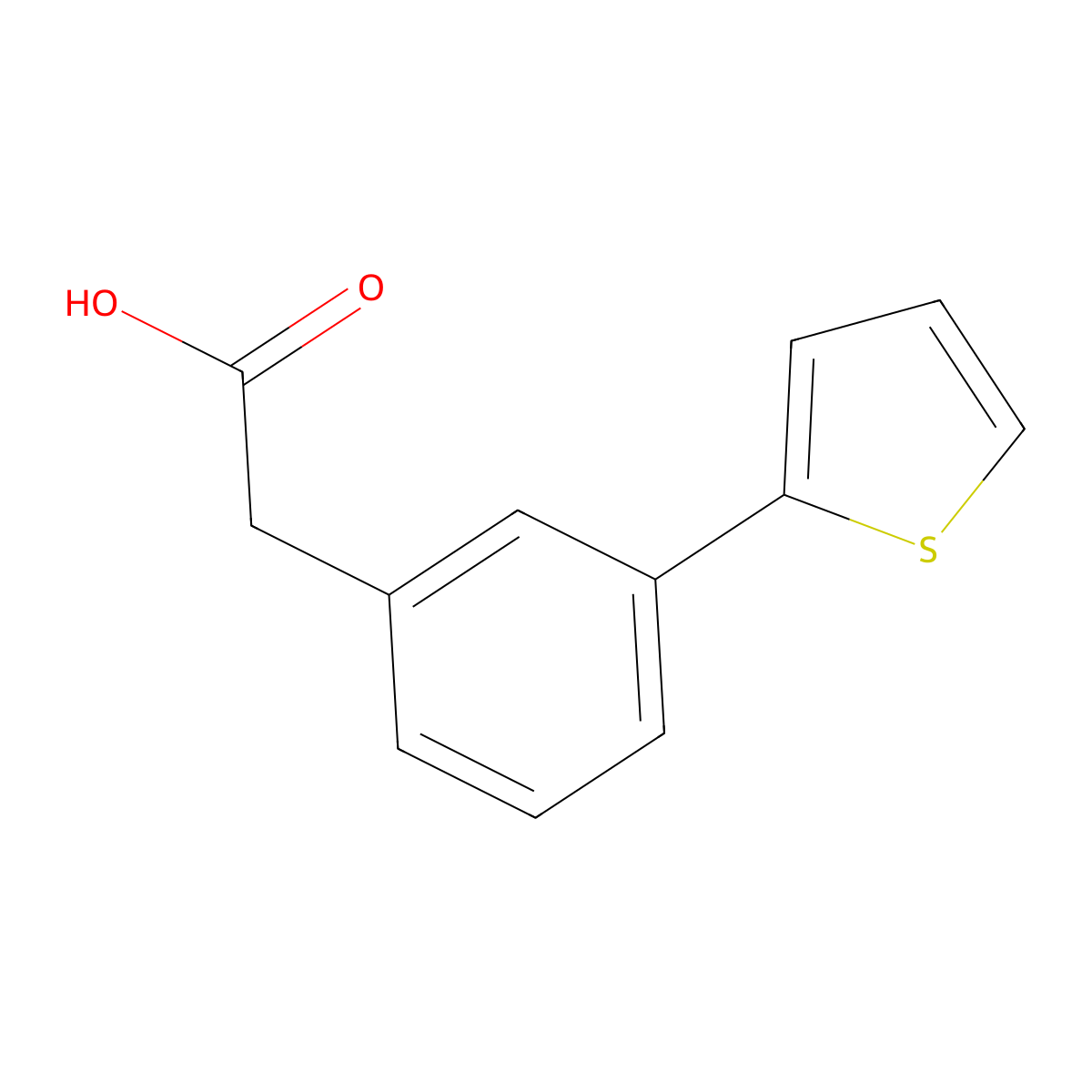 2-(3-(Thiophen-2-yl)phenyl)acetic acid molecular structure, CAS 1412453-45-2