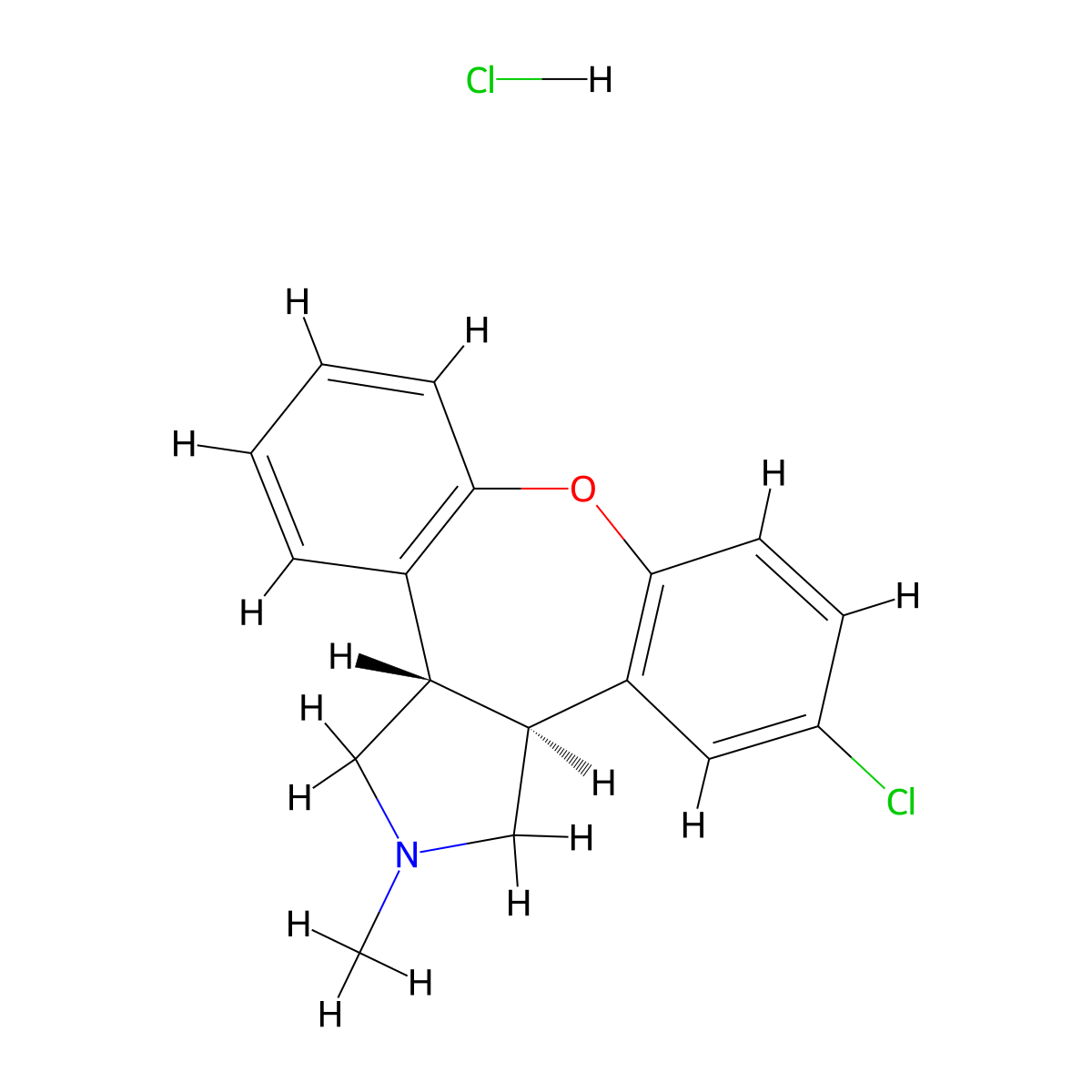 Asenapine hydrochloride molecular structure, CAS 1412458-61-7