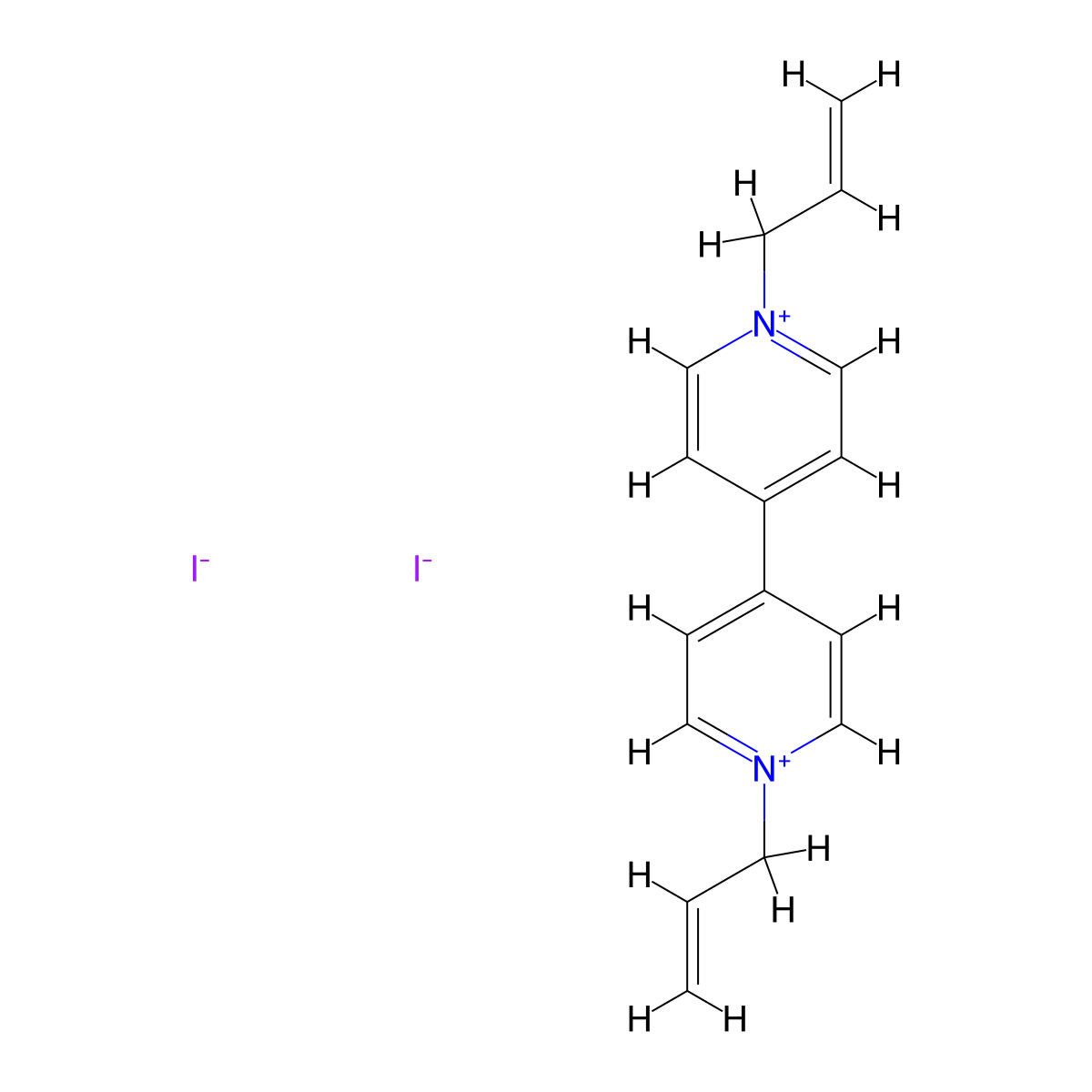 1,1'-Diallyl-[4,4'-bipyridine]-1,1'-diium iodide molecular structure, CAS 141274-56-8