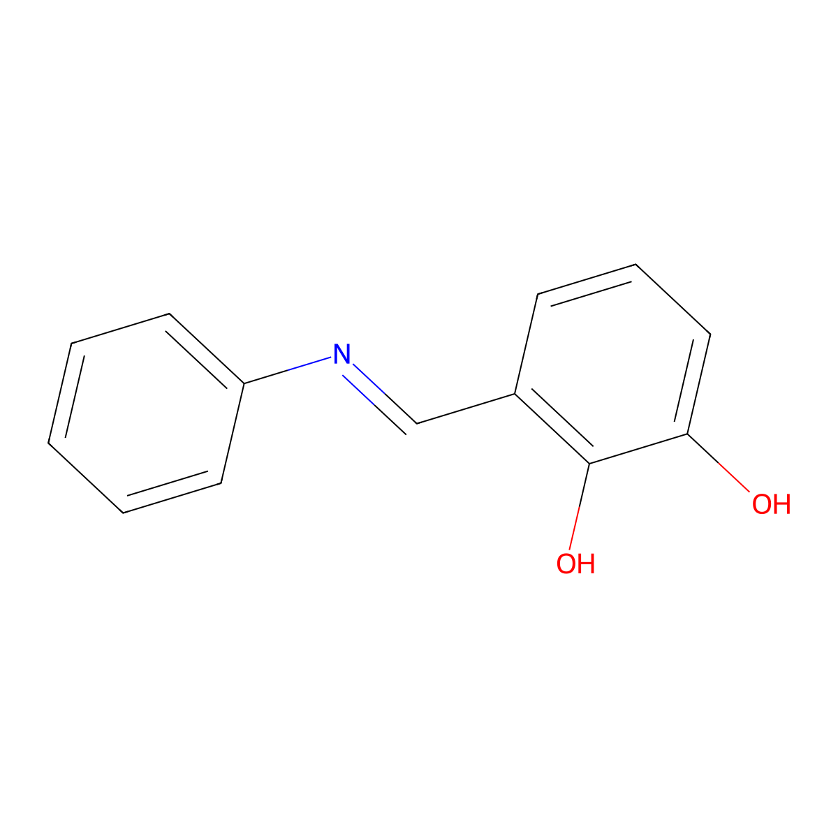 1,2-Benzenediol, 3-[(phenylimino)methyl]- molecular structure, CAS 141281-43-8
