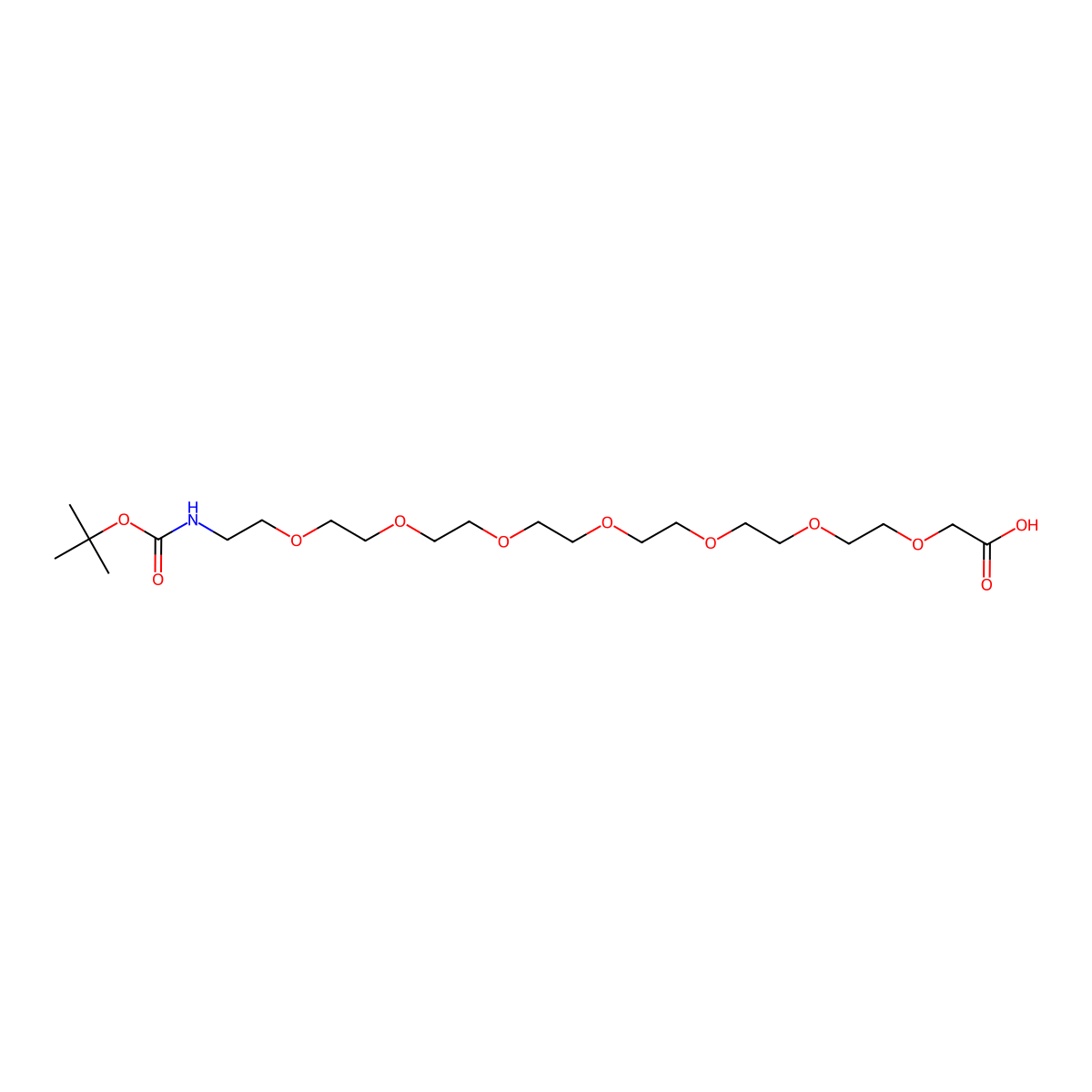 Boc-NH-PEG7-acetic Acid molecular structure, CAS 141282-29-3