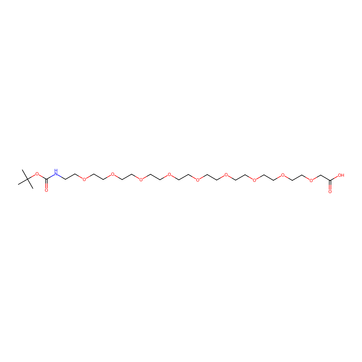 BocNH-PEG9-CH2COOH molecular structure, CAS 141282-32-8