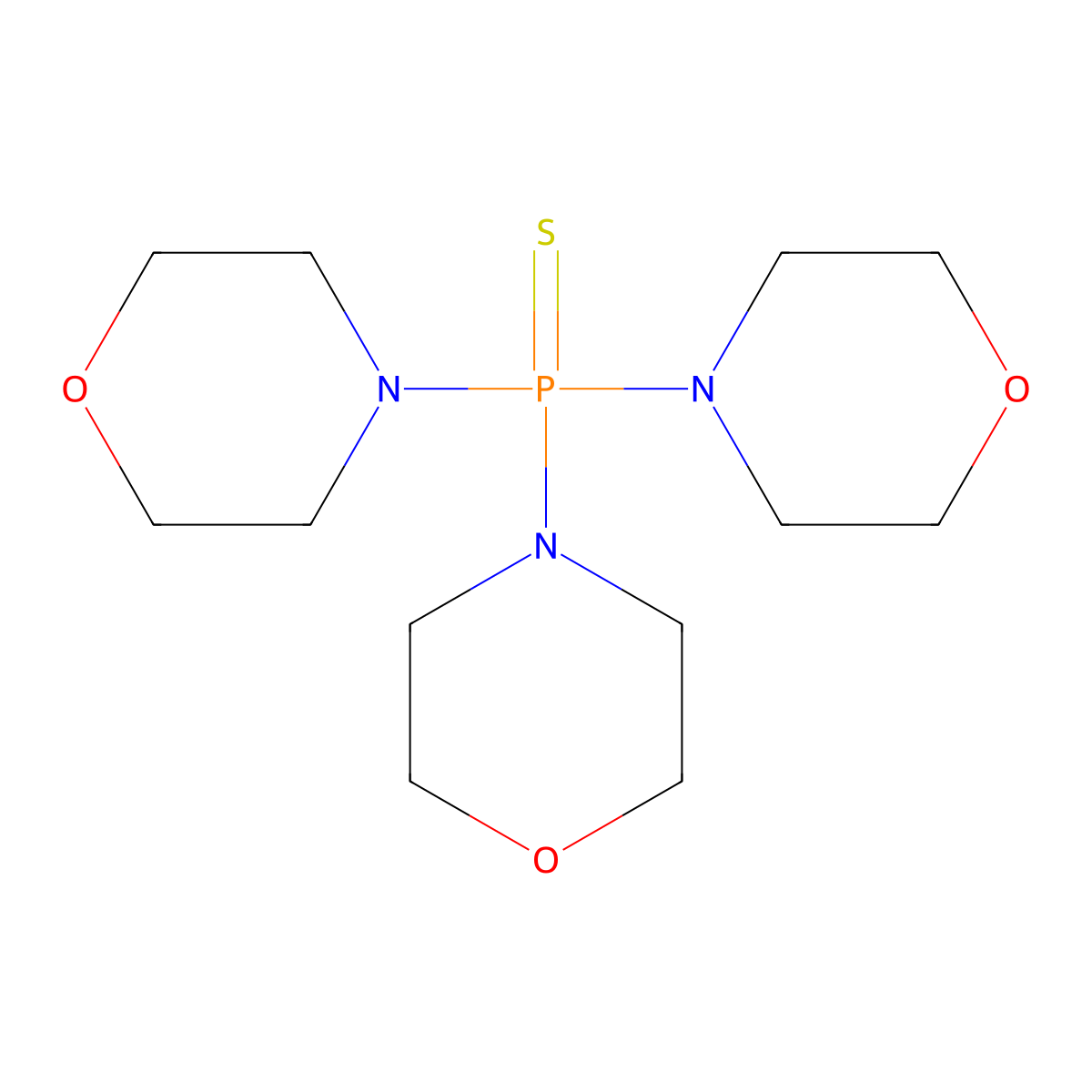 Morpholine, 4,4',4''-phosphinothioyldynetris- molecular structure, CAS 14129-98-7