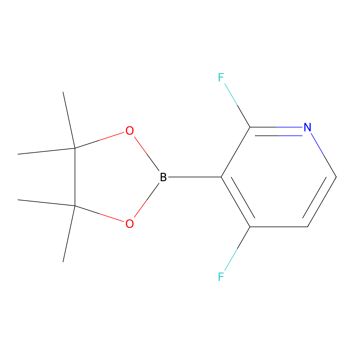 2,4-Difluoro-3-(4,4,5,5-tetramethyl-1,3,2-dioxaborolan-2-YL)pyridine molecular structure, CAS 1412905-36-2