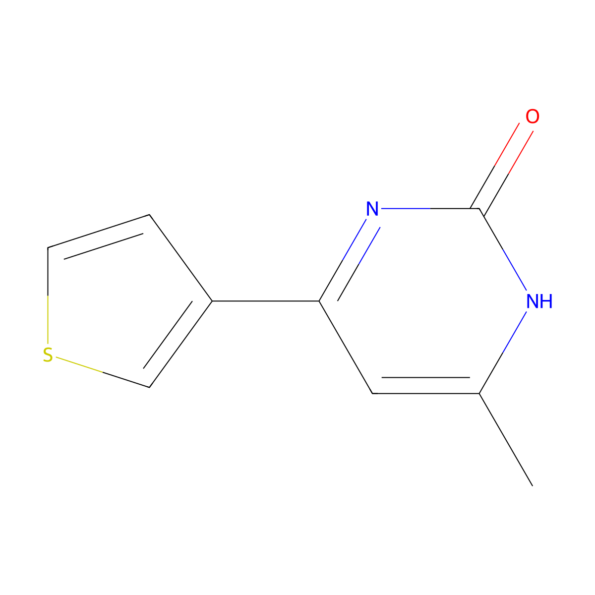 2-Hydroxy-4-(3-thienyl)-6-methylpyrimidine molecular structure, CAS 1412952-88-5