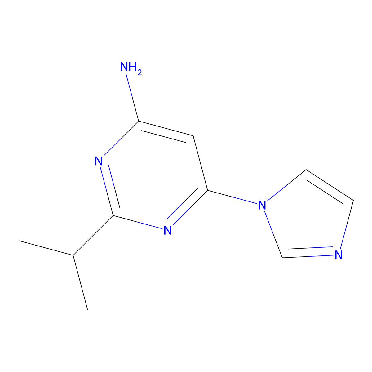 4-Amino-2-(iso-propyl)-6-(1H-imidazol-1-yl)pyrimidine molecular structure, CAS 1412952-97-6
