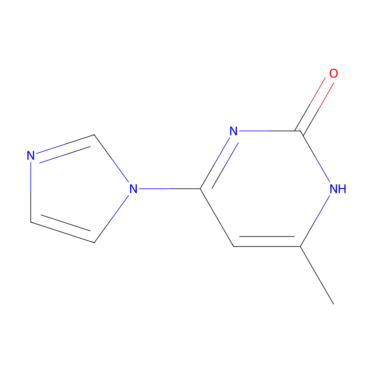2-Hydroxy-4-(1H-imidazol-1-yl)-6-methylpyrimidine molecular structure, CAS 1412952-99-8