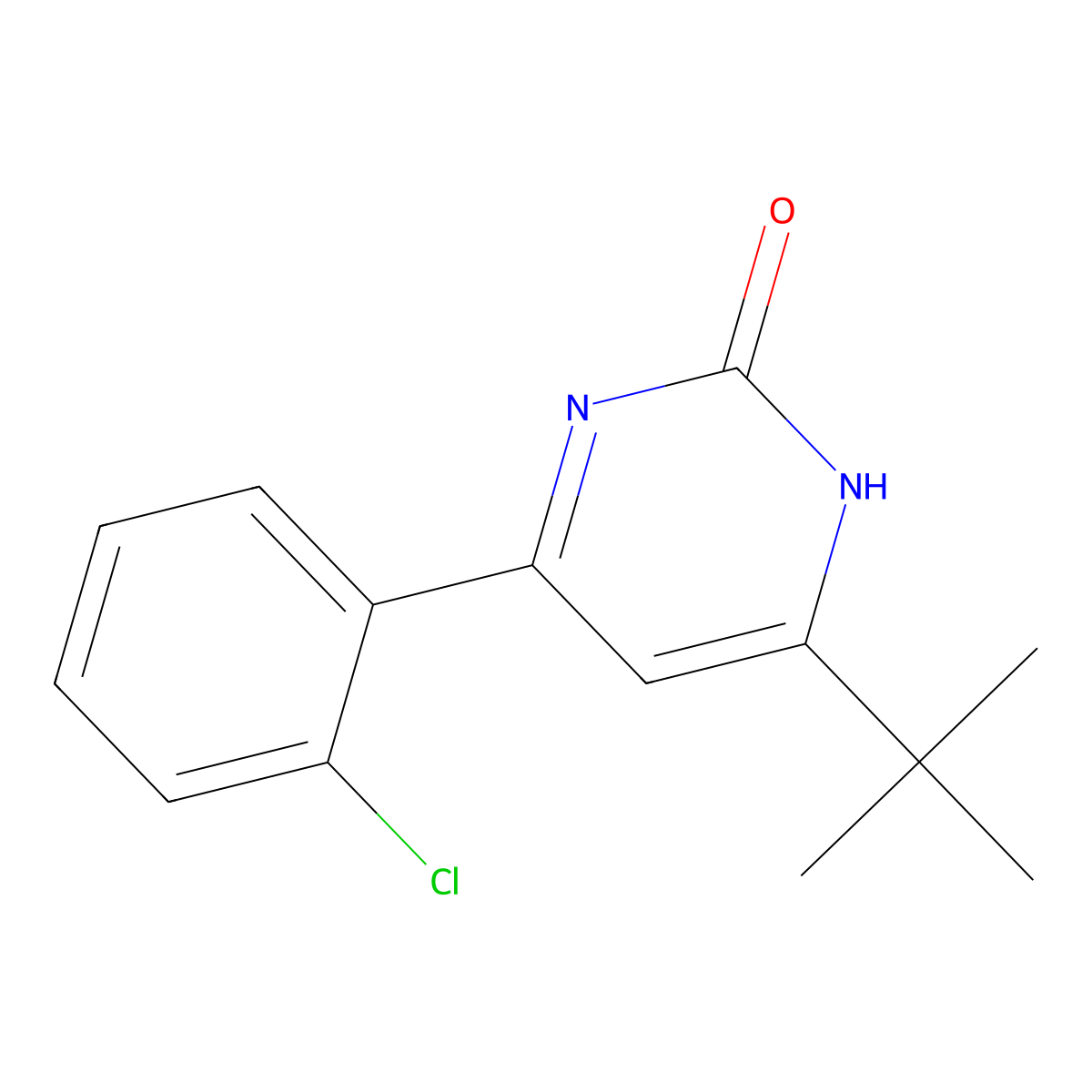 2-Hydroxy-4-(2-chlorophenyl)-6-(tert-butyl)pyrimidine molecular structure, CAS 1412953-00-4