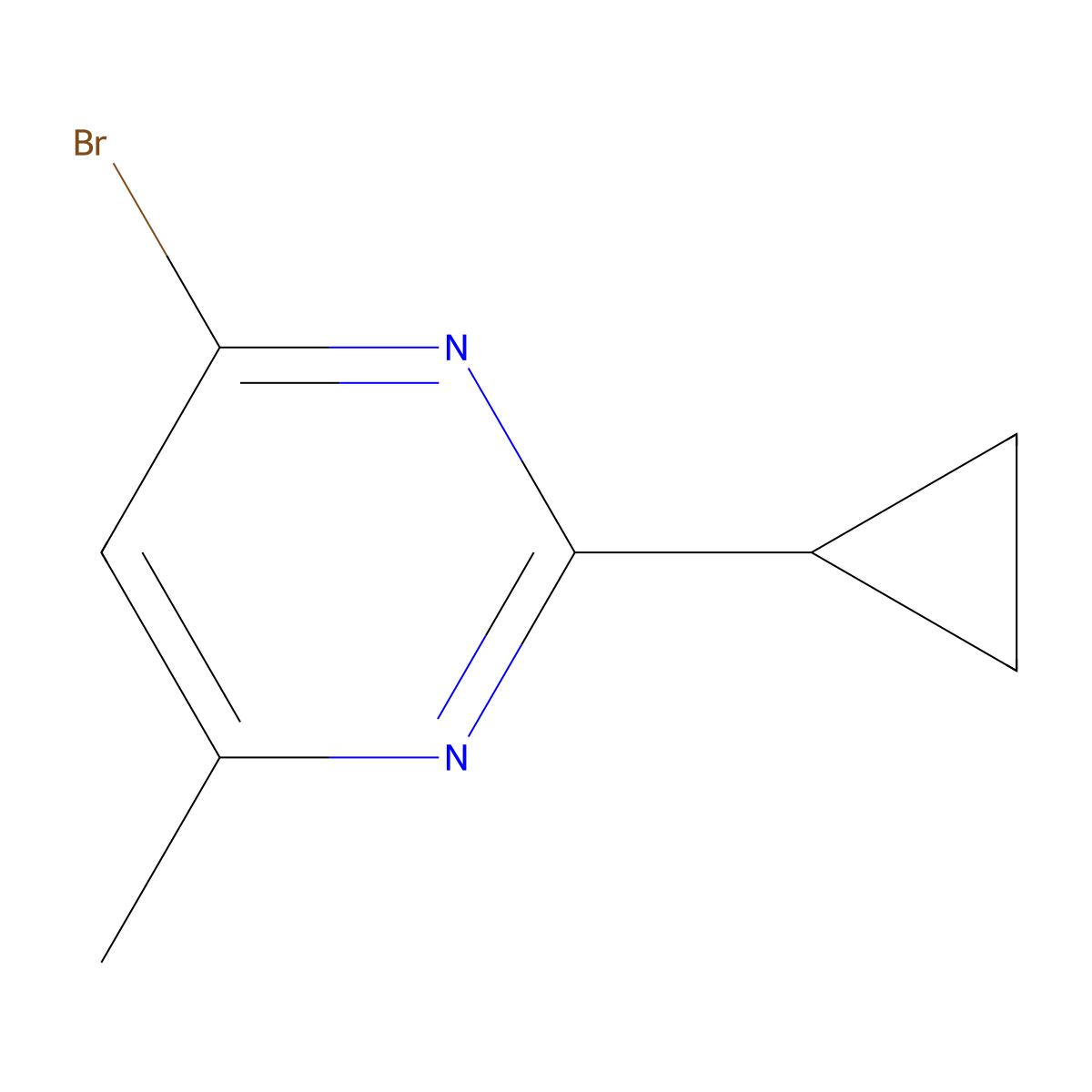 4-Bromo-2-cyclopropyl-6-methylpyrimidine molecular structure, CAS 1412953-04-8