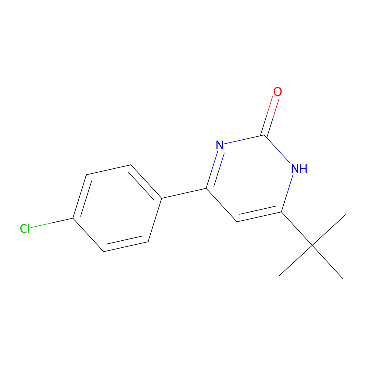 2-Hydroxy-4-(4-chlorophenyl)-6-(tert-butyl)pyrimidine molecular structure, CAS 1412953-06-0