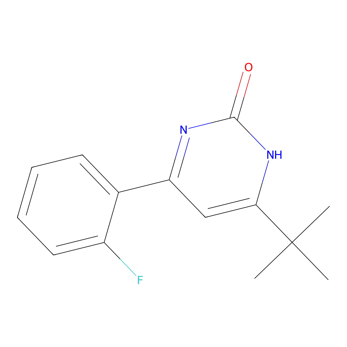 2-Hydroxy-4-(2-fluorophenyl)-6-(tert-butyl)pyrimidine molecular structure, CAS 1412953-10-6