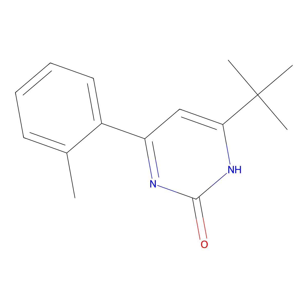 2-Hydroxy-4-(2-tolyl)-6-(tert-butyl)pyrimidine molecular structure, CAS 1412953-13-9