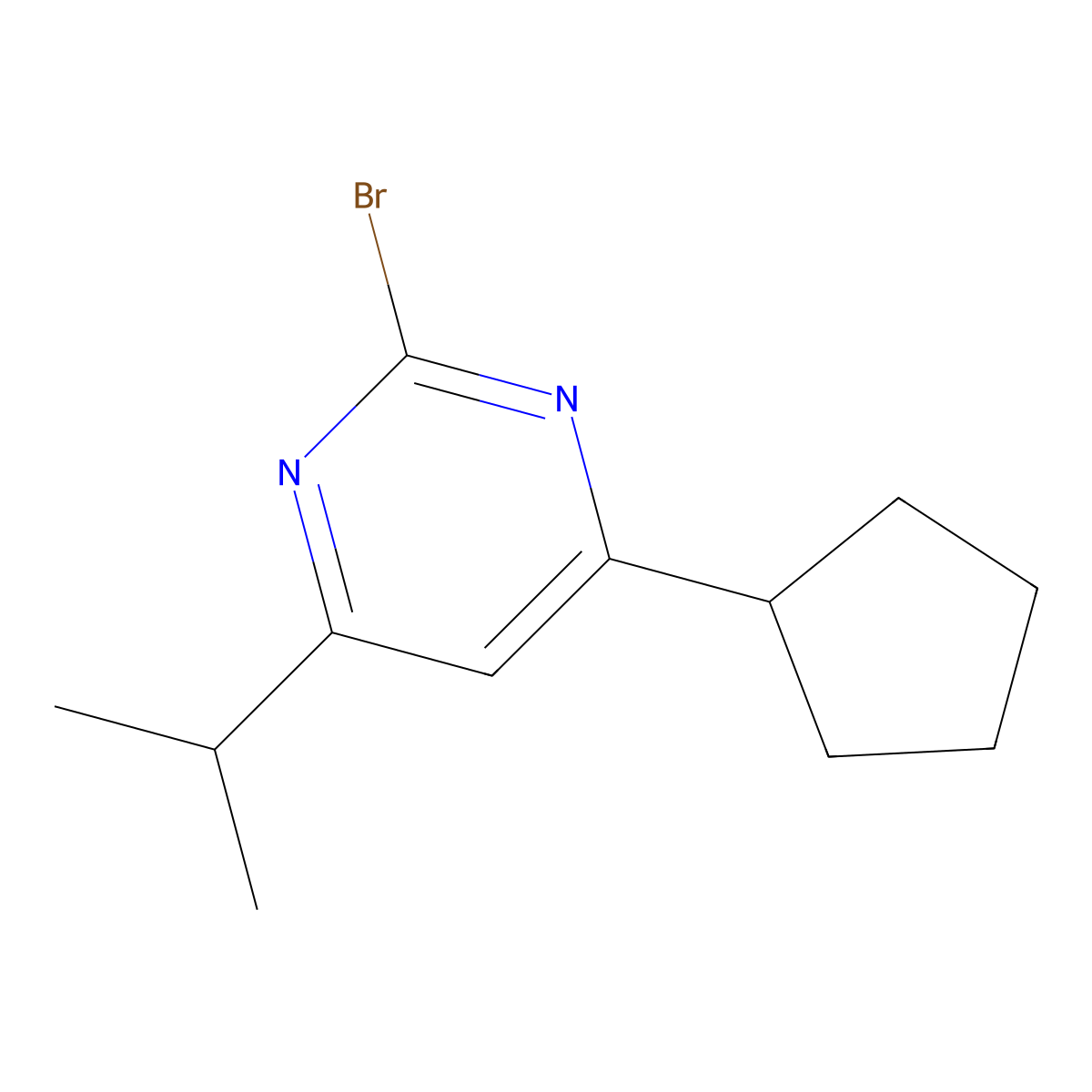 2-Bromo-4-cyclopentyl-6-(iso-propyl)pyrimidine molecular structure, CAS 1412953-20-8