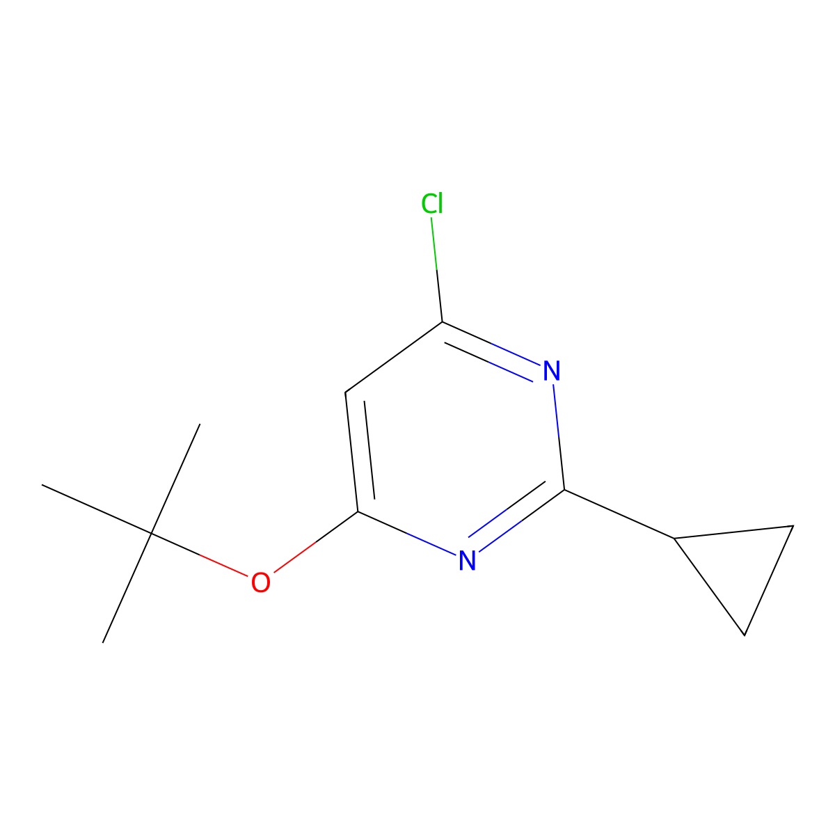 4-Chloro-2-cyclopropyl-6-(tert-butoxy)pyrimidine molecular structure, CAS 1412953-22-0