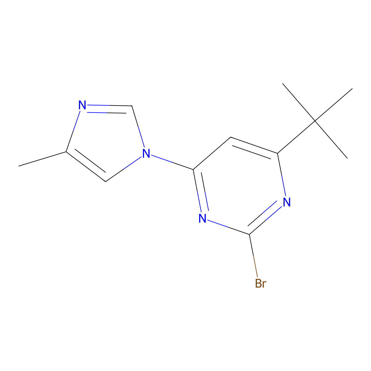 2-bromo-4-(1H-4-methylimidazol-1-yl)-6-(tert-butyl)pyrimidine molecular structure, CAS 1412953-23-1