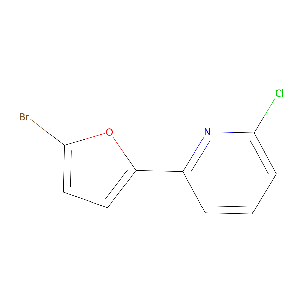 2-Bromo-5-(6-chloro-2-pyridyl)furan molecular structure, CAS 1412953-31-1