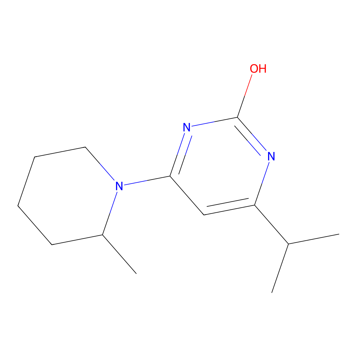 2-Hydroxy-4-(2-methylpiperidin-1-yl)-6-(iso-propyl)pyrimidine molecular structure, CAS 1412953-35-5