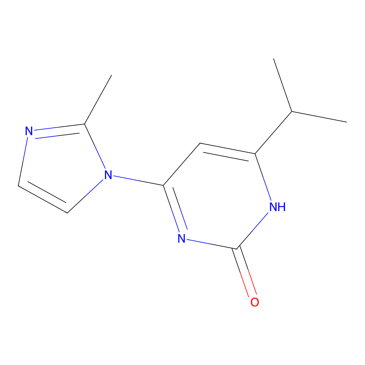 2-Hydroxy-4-(1H-2-methylimidazol-1-yl)-6-(iso-propyl)pyrimidine molecular structure, CAS 1412953-39-9