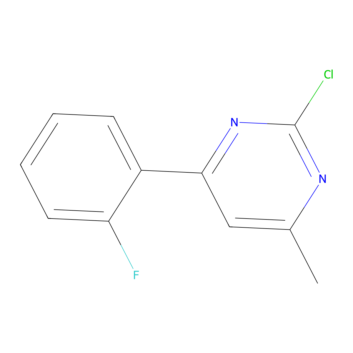 2-Chloro-4-(2-fluorophenyl)-6-methylpyrimidine molecular structure, CAS 1412953-40-2