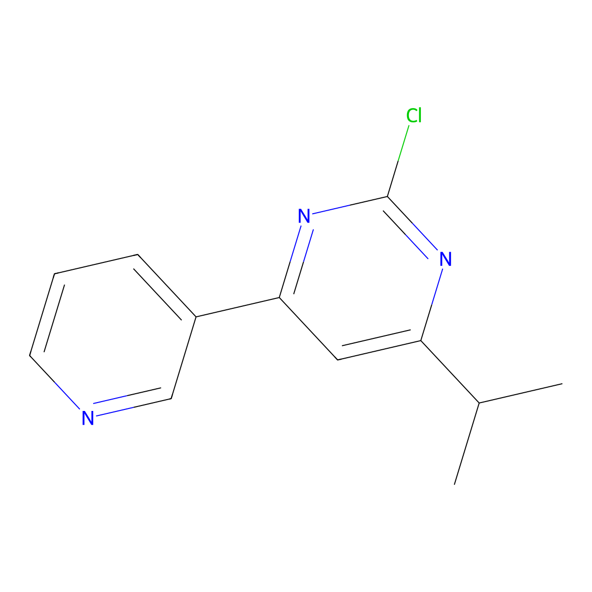 2-Chloro-4-(pyridin-3-yl)-6-(iso-propyl)pyrimidine molecular structure, CAS 1412953-45-7