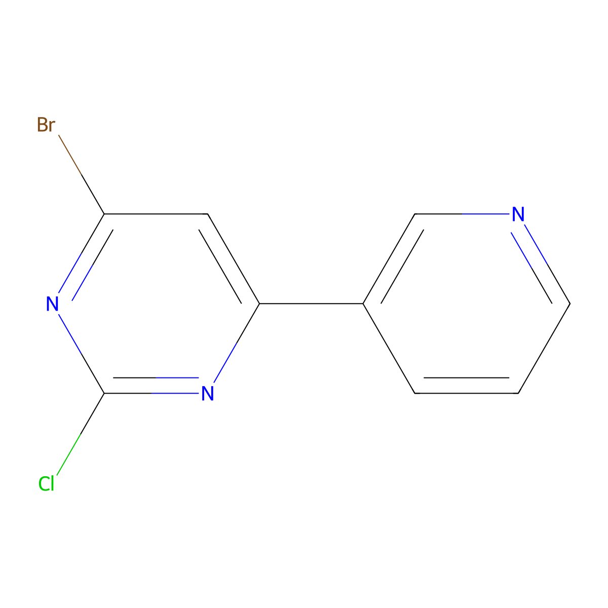 2-Chloro-4-bromo-6-(3-pyridyl)pyrimidine molecular structure, CAS 1412953-56-0