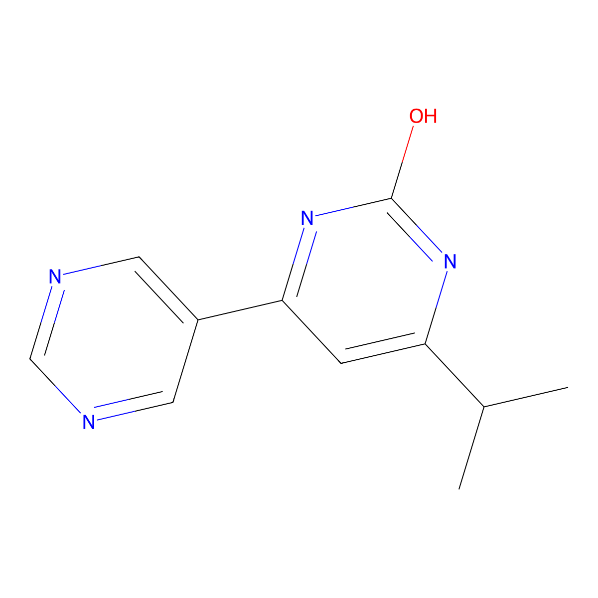 2-Hydroxy-4-(pyrimidin-5-yl)-6-(iso-propyl)pyrimidine molecular structure, CAS 1412953-59-3