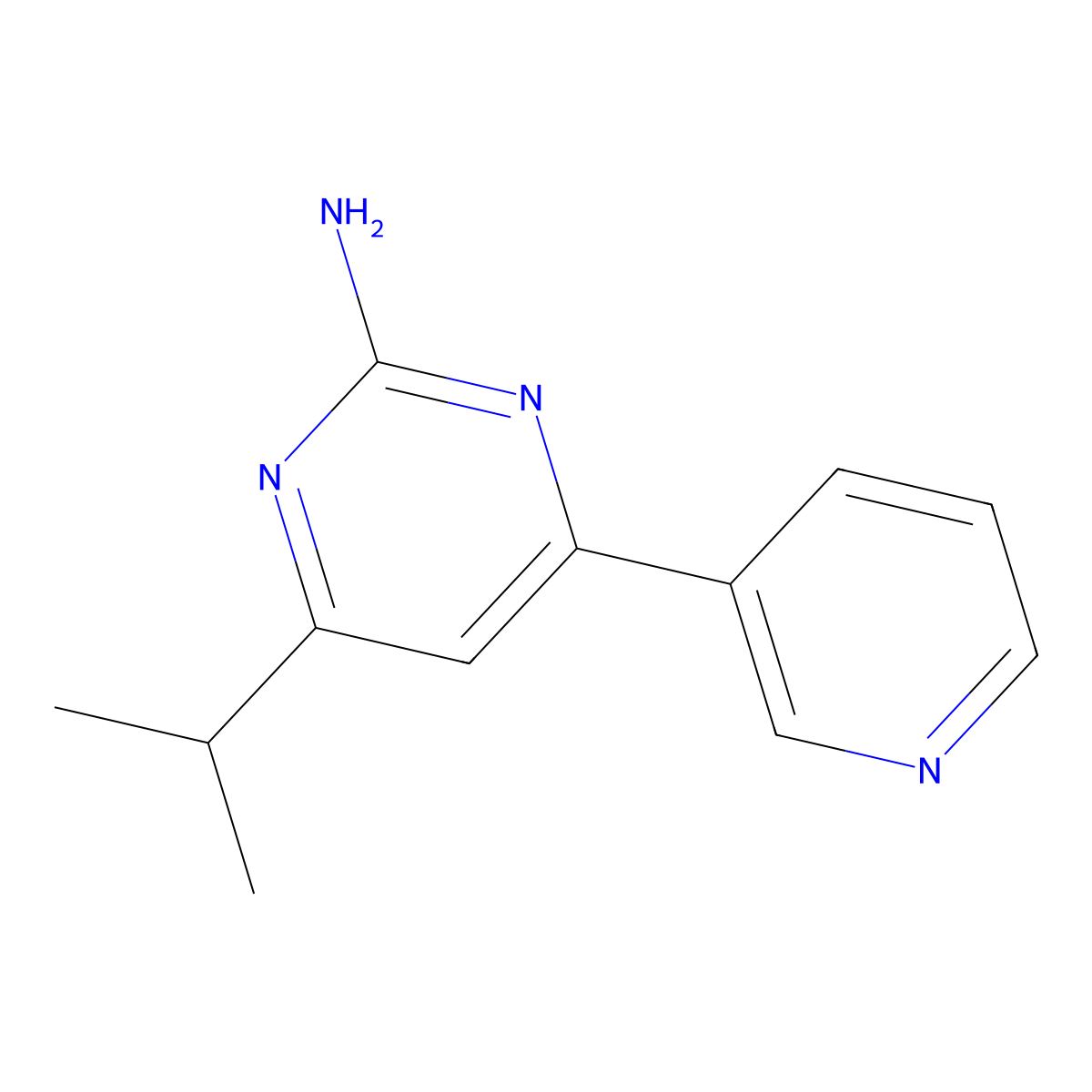 2-Amino-4-(pyridin-3-yl)-6-(iso-propyl)pyrimidine molecular structure, CAS 1412953-61-7