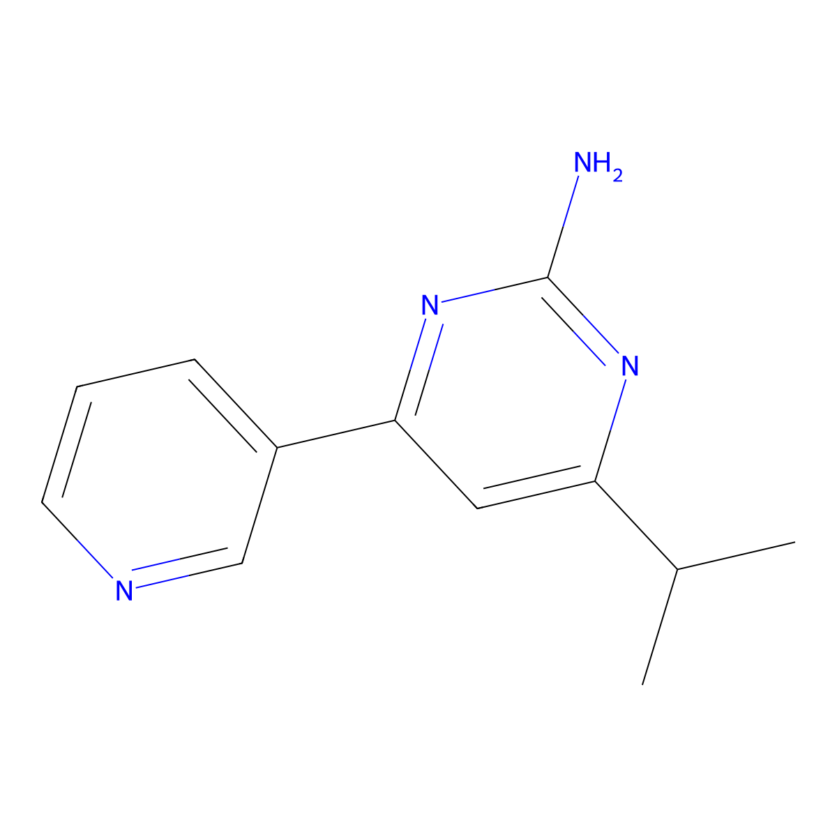 2-Amino-4-(pyridin-3-yl)-6-(iso-propyl)pyrimidine molecular structure, CAS 1412953-61-7