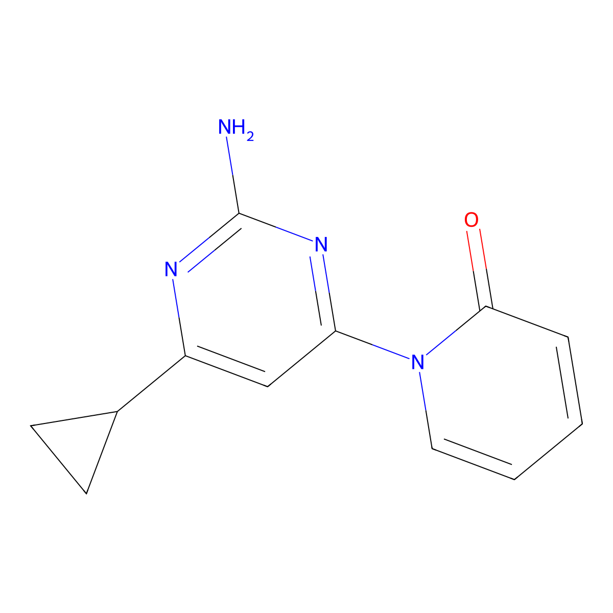 2-Amino-4-(1H-pyridin-2-one)-6-cyclopropylpyrimidine molecular structure, CAS 1412953-63-9