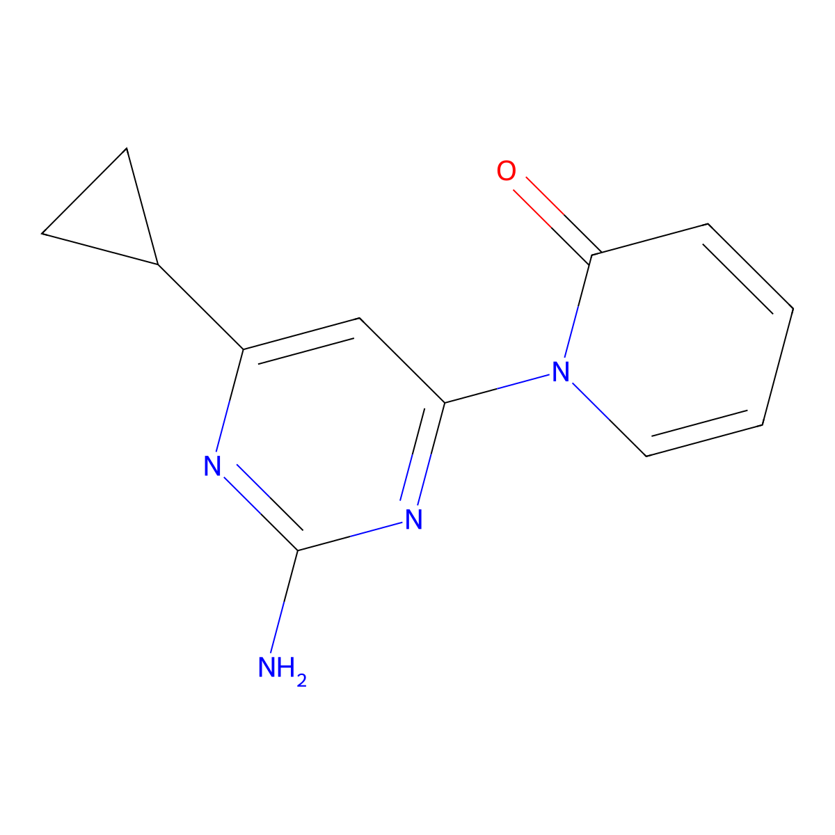 2-Amino-4-(1H-pyridin-2-one)-6-cyclopropylpyrimidine molecular structure, CAS 1412953-63-9
