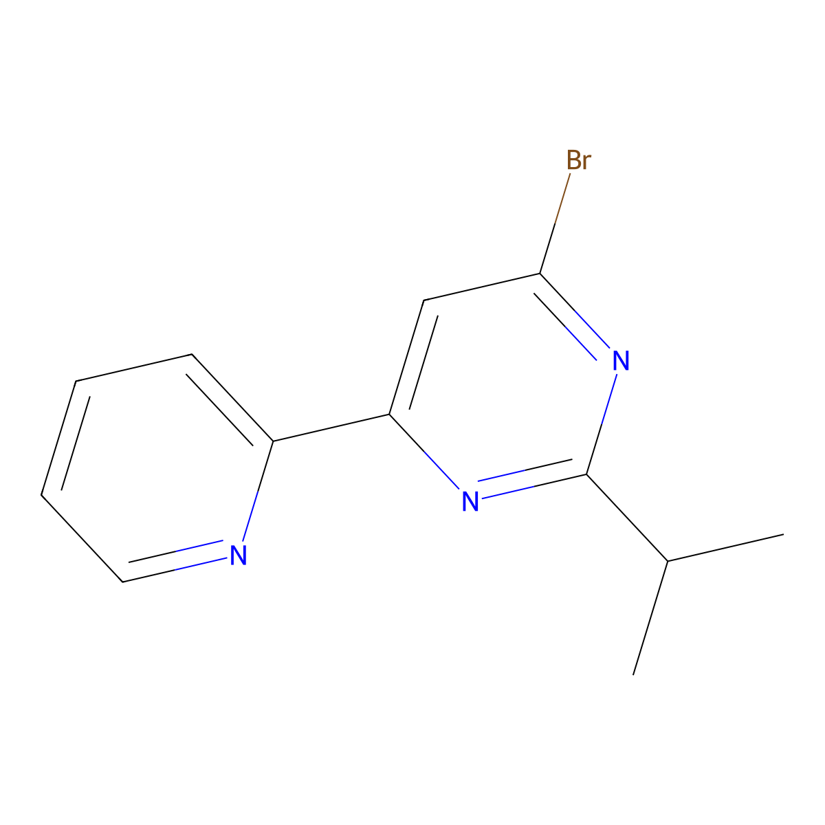 4-Bromo-2-(iso-propyl)-6-(pyridin-2-yl)-pyrimidine molecular structure, CAS 1412953-64-0