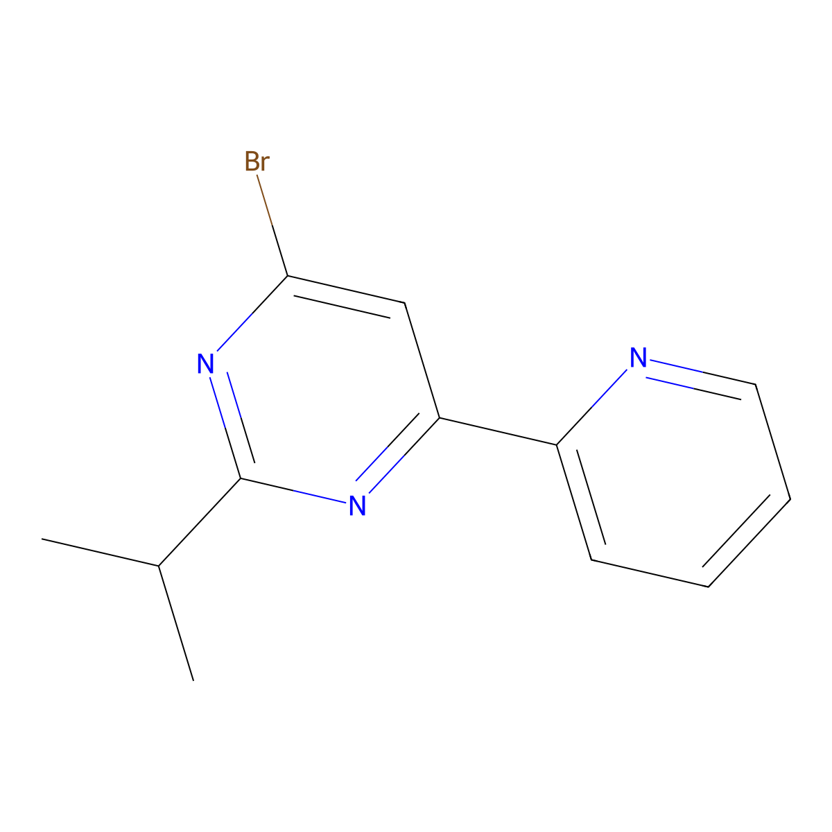 4-Bromo-2-(iso-propyl)-6-(pyridin-2-yl)-pyrimidine molecular structure, CAS 1412953-64-0