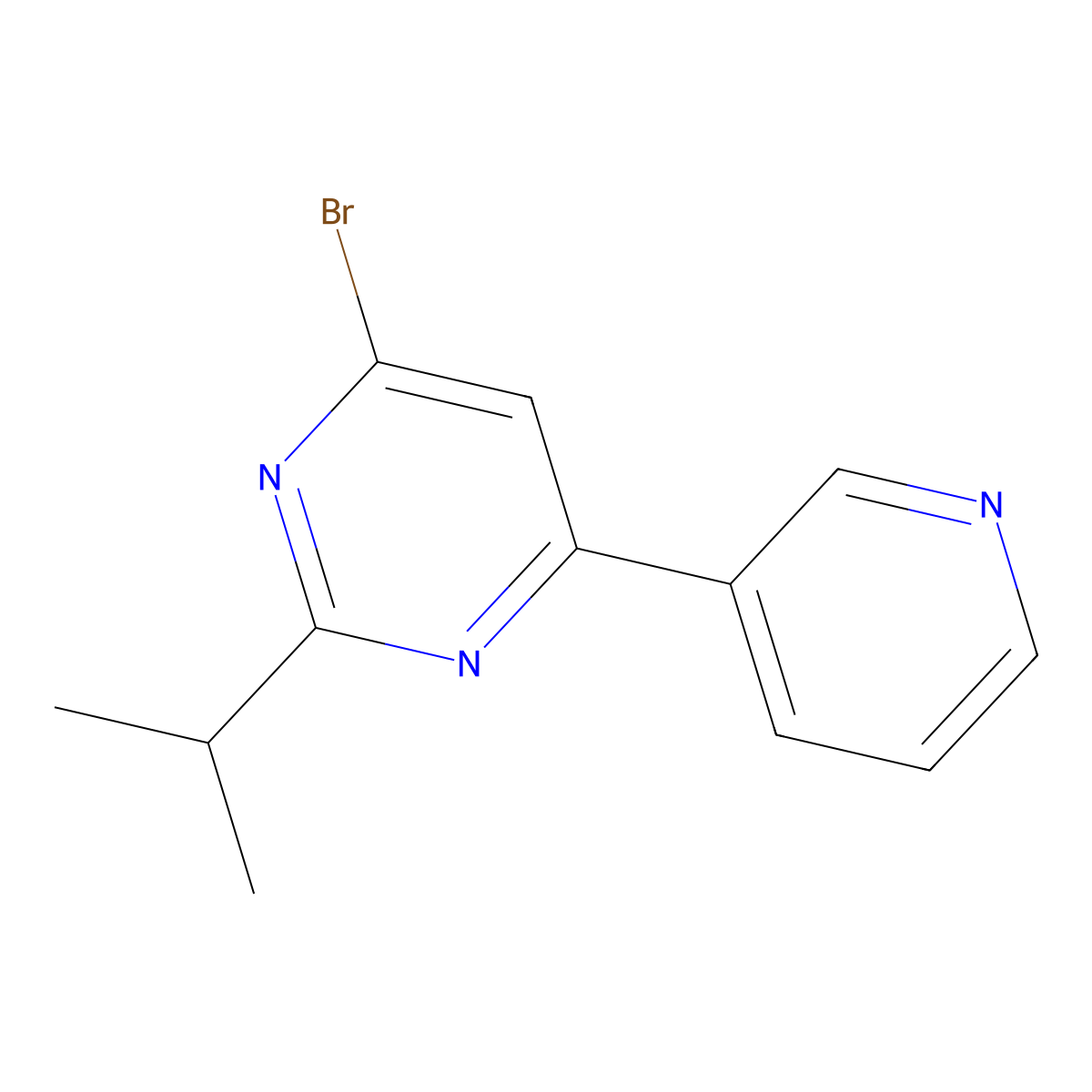 4-Bromo-2-(iso-propyl)-6-(pyridin-3-yl)pyrimidine molecular structure, CAS 1412953-70-8