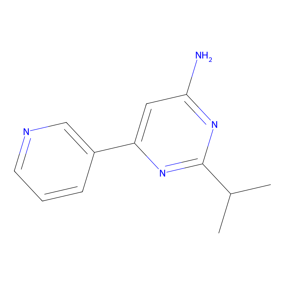 4-Amino-2-(iso-propyl)-6-(pyridin-3-yl)-pyrimidine molecular structure, CAS 1412953-72-0