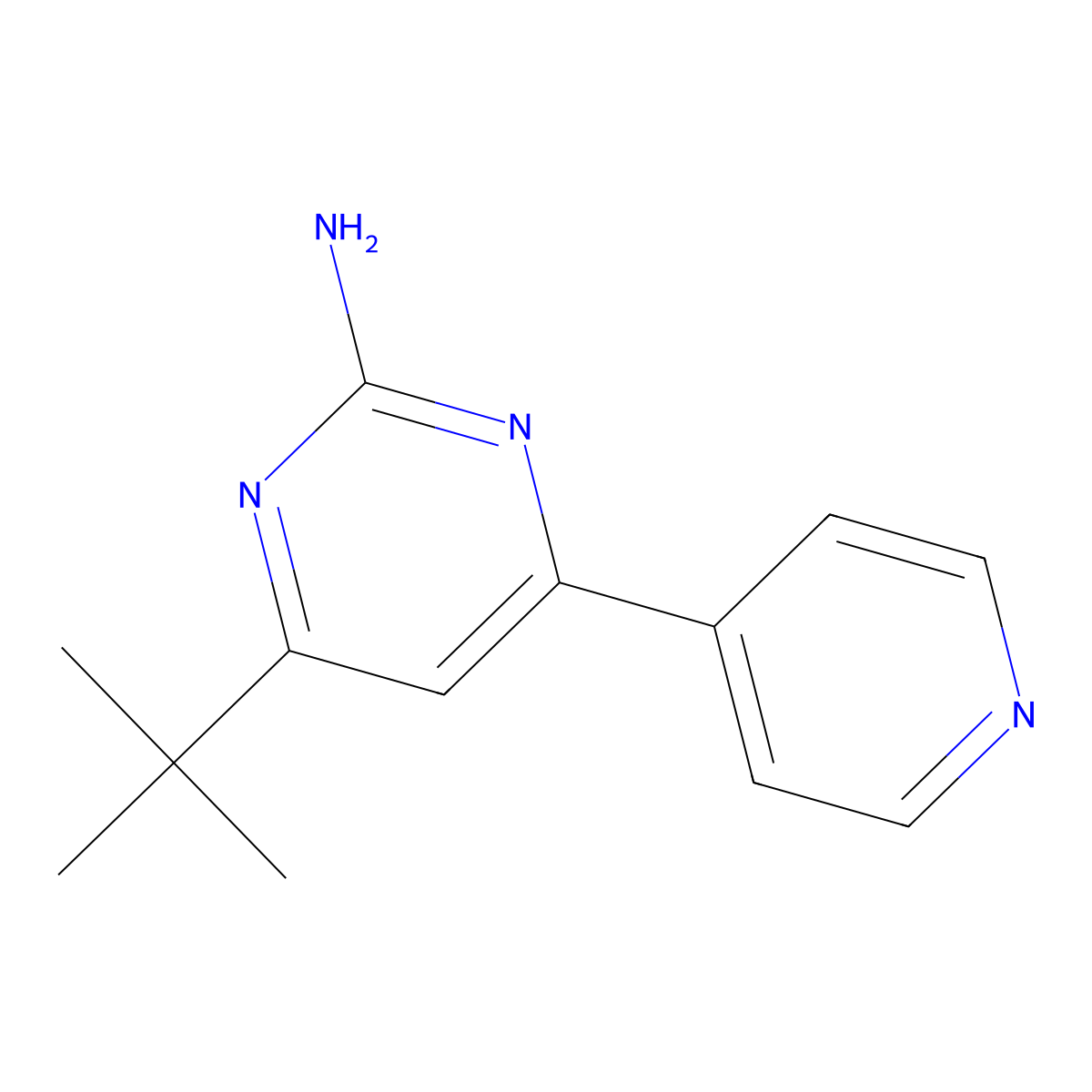 2-Amino-4-(pyridin-4-yl)-6-(tert-butyl)pyrimidine molecular structure, CAS 1412953-86-6