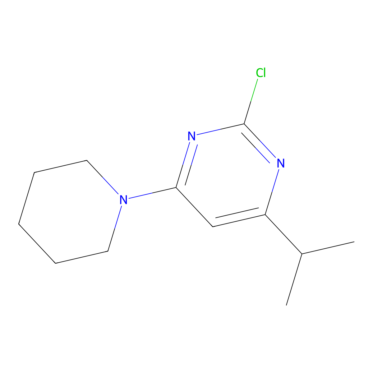 2-Chloro-4-(piperidin-1-yl)-6-(iso-propyl)pyrimidine molecular structure, CAS 1412953-88-8