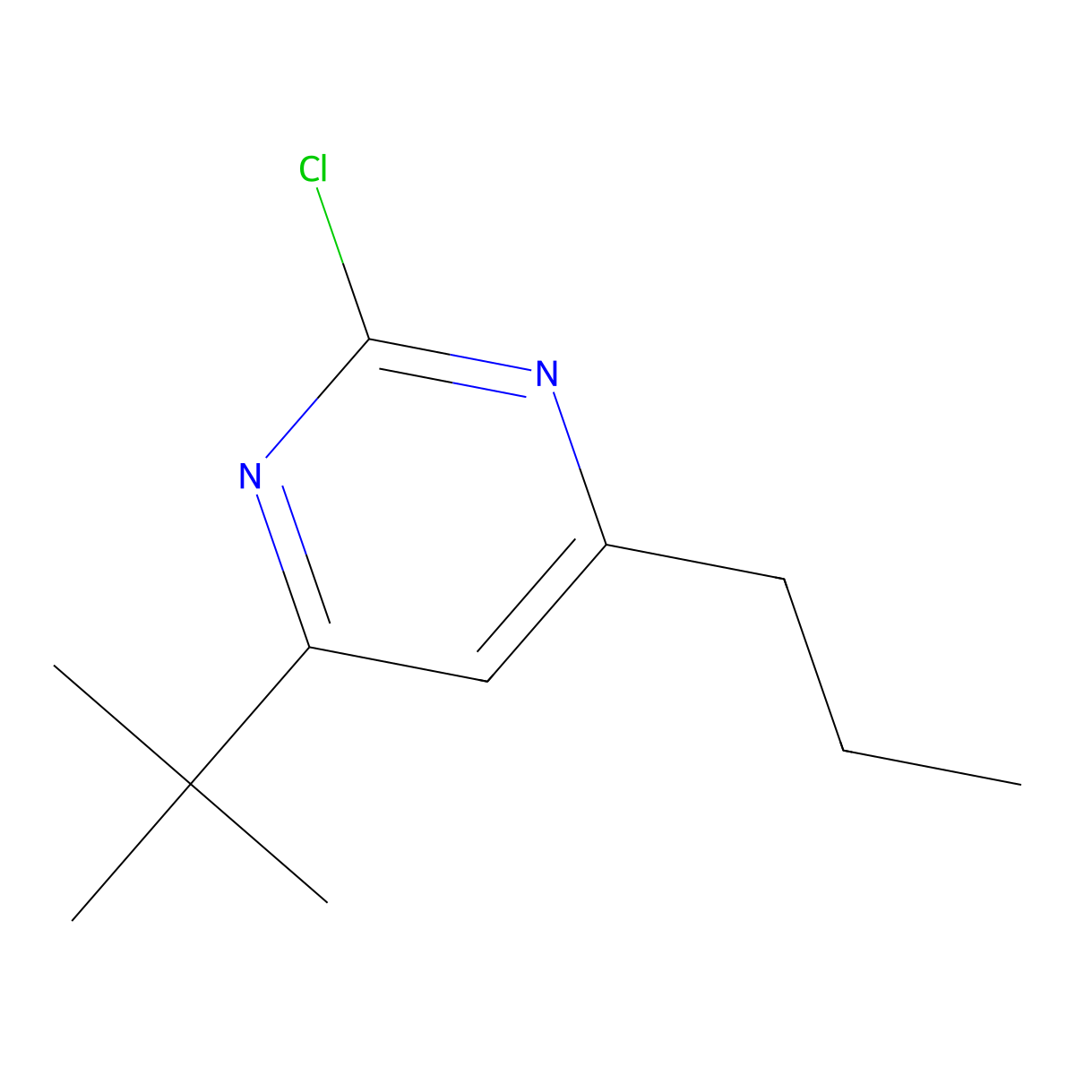 2-Chloro-4-(n-propyl)-6-(tert-butyl)pyrimidine molecular structure, CAS 1412953-96-8