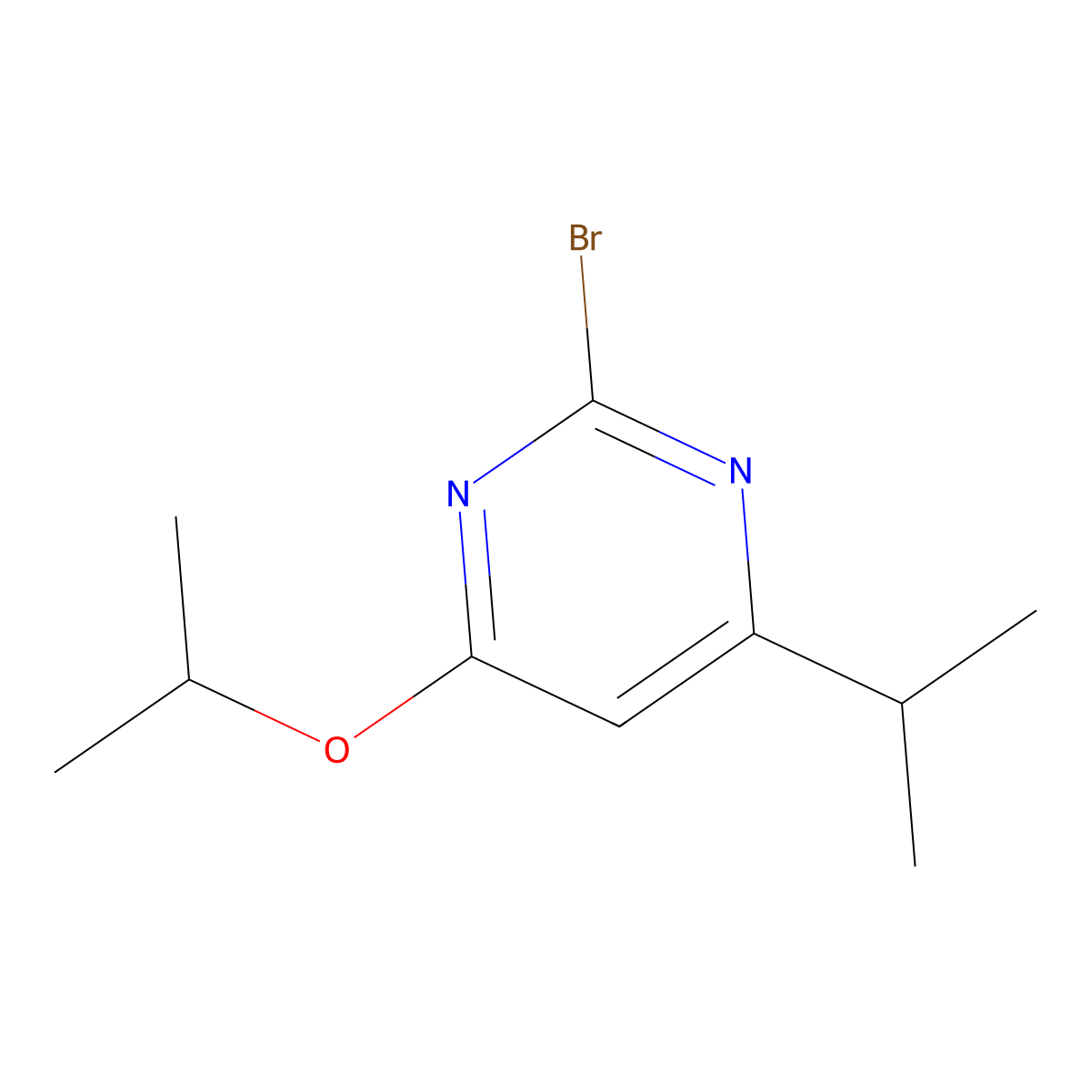 2-Bromo-4-(iso-propoxy)-6-(iso-propyl)pyrimidine molecular structure, CAS 1412954-03-0