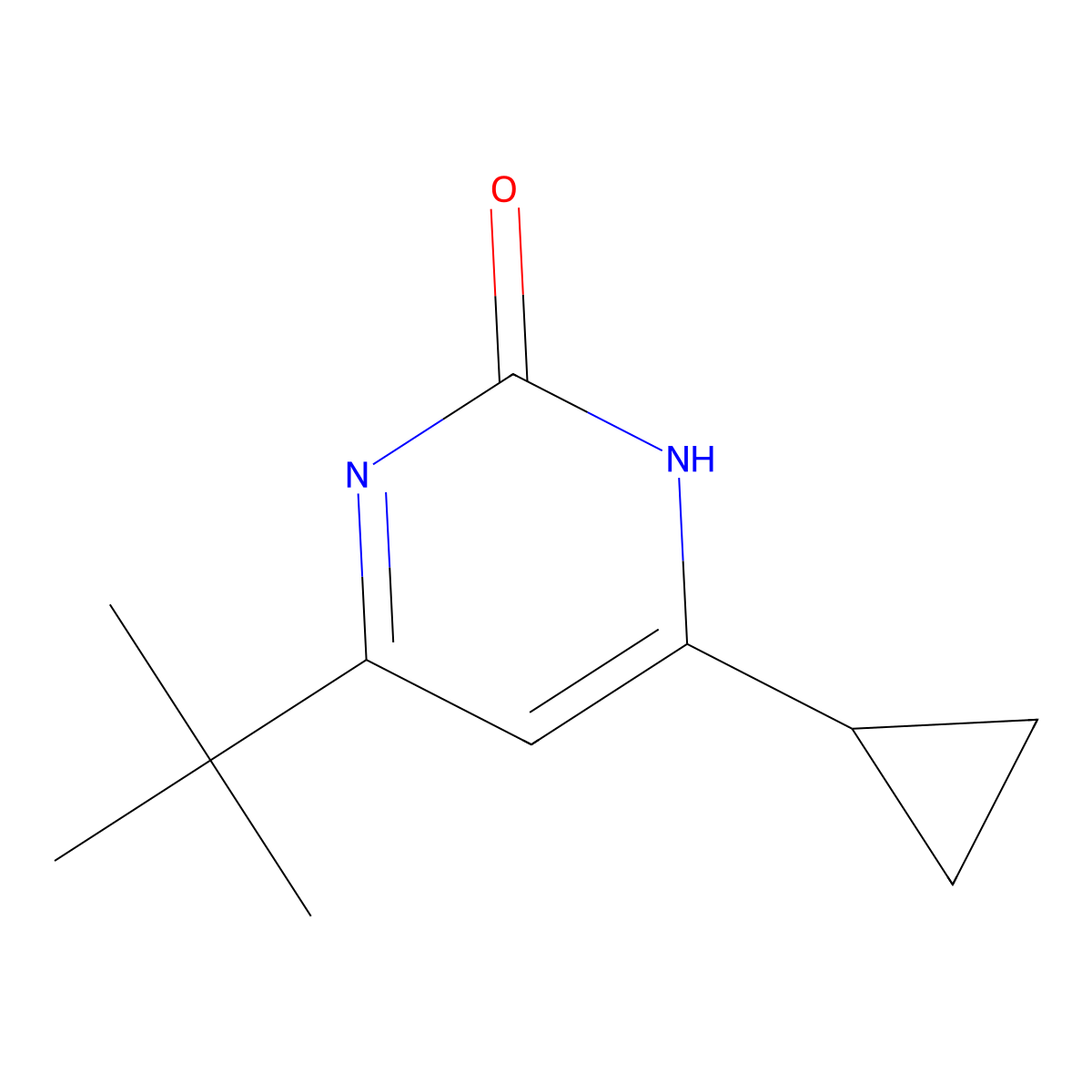 2-Hydroxy-4-(cyclopropyl)-6-(tert-butyl)pyrimidine molecular structure, CAS 1412954-04-1