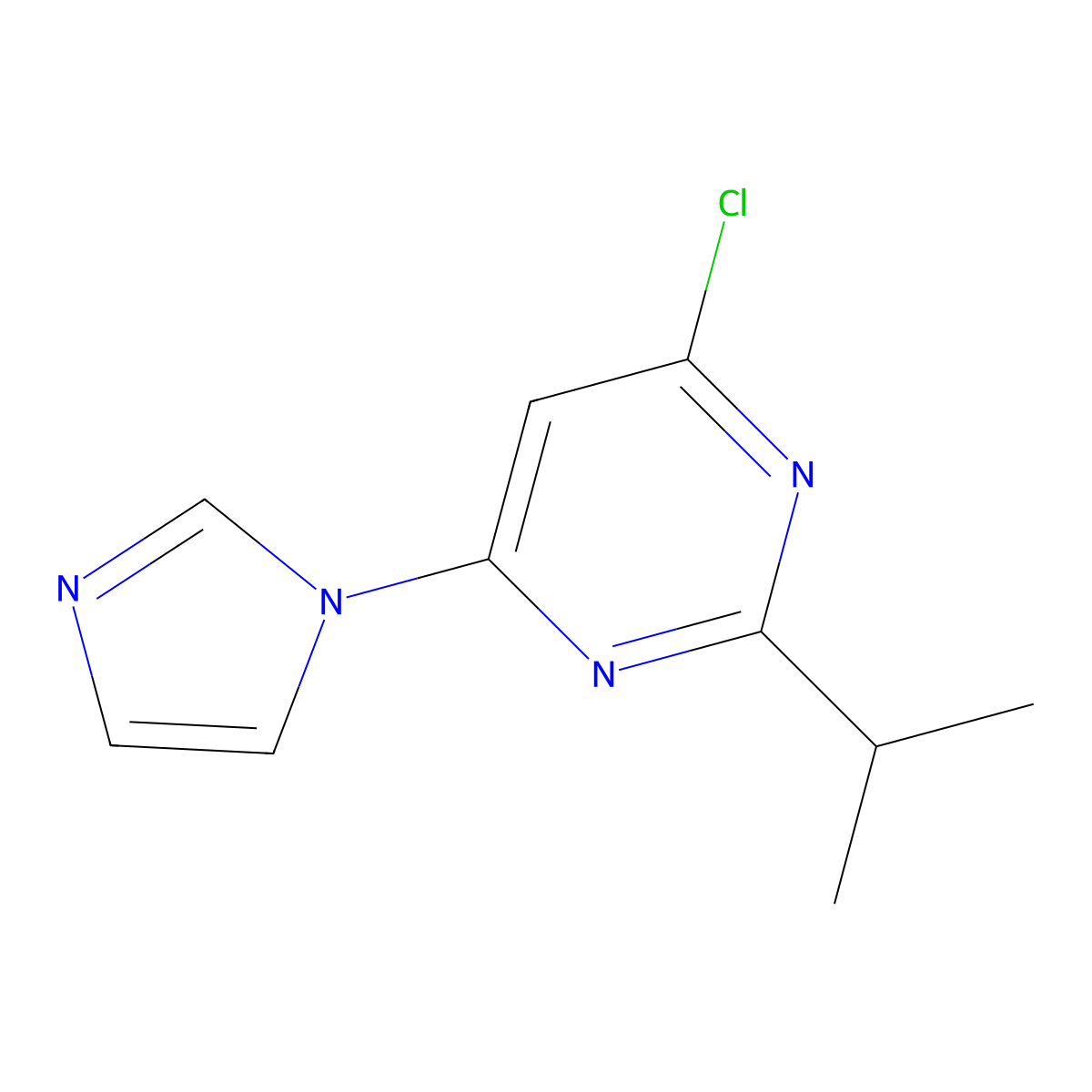 4-chloro-2-(iso-propyl)-6-(1H-imidazol-1-yl)pyrimidine molecular structure, CAS 1412954-08-5
