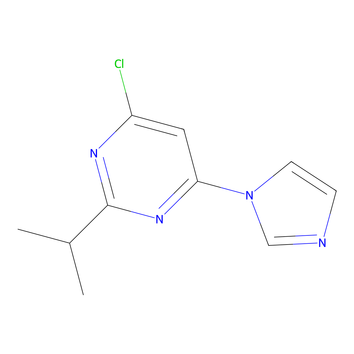 4-chloro-2-(iso-propyl)-6-(1H-imidazol-1-yl)pyrimidine molecular structure, CAS 1412954-08-5