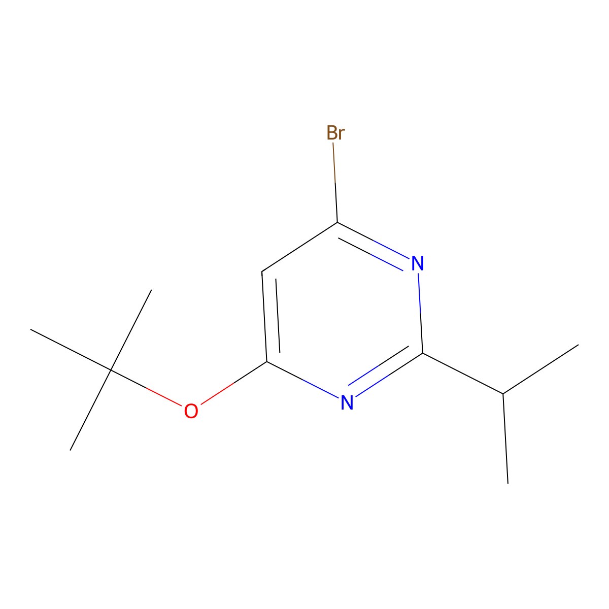4-Bromo-2-(iso-propyl)-6-(tert-butoxy)pyrimidine molecular structure, CAS 1412954-13-2
